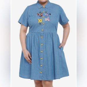 NWT Disney Winnie The Pooh Friends Denim Dress Plus